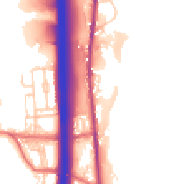 Daytime road noise heatmap for BL0 0DF