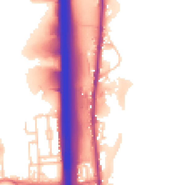 Daytime road noise heatmap for BL0 0DG
