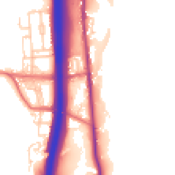 Daytime road noise heatmap for BL0 0DH