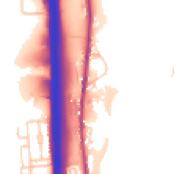Daytime road noise heatmap for BL0 0DN