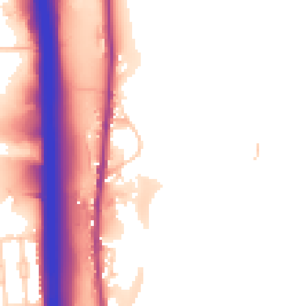 Daytime road noise heatmap for BL0 0DQ