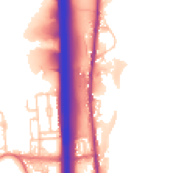 Daytime road noise heatmap for BL0 0DR