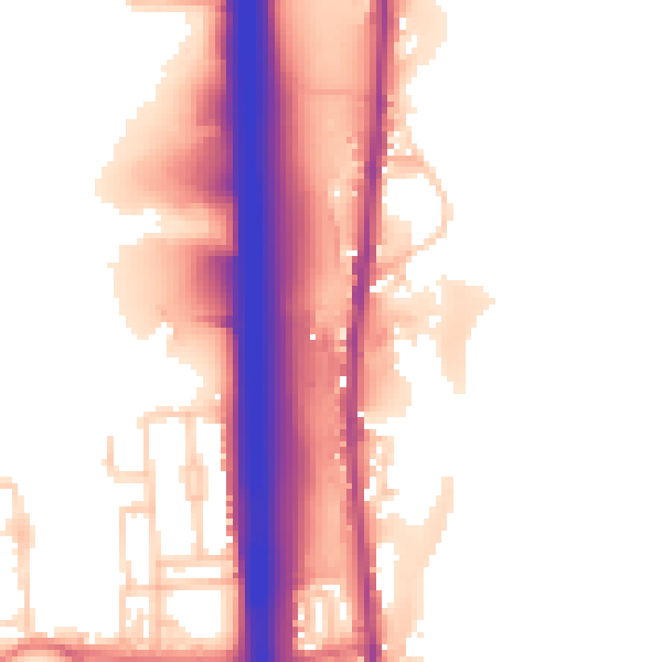 Daytime road noise heatmap for BL0 0DS