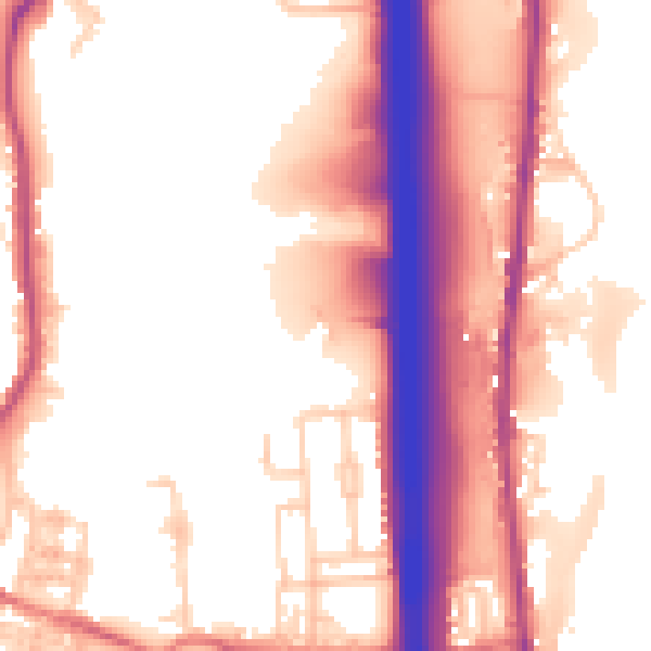Daytime road noise heatmap for BL0 0DU