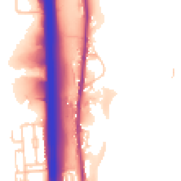 Daytime road noise heatmap for BL0 0EA