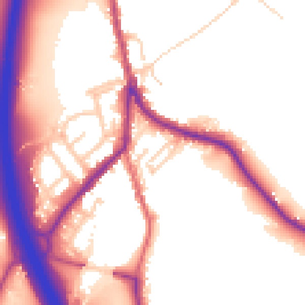 Daytime road noise heatmap for BL0 0EW