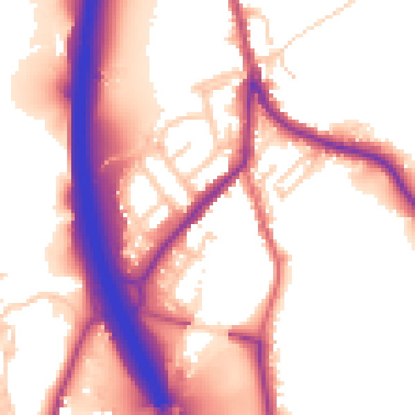 Daytime road noise heatmap for BL0 0HB