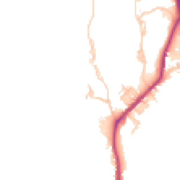 Daytime road noise heatmap for BL0 0NW
