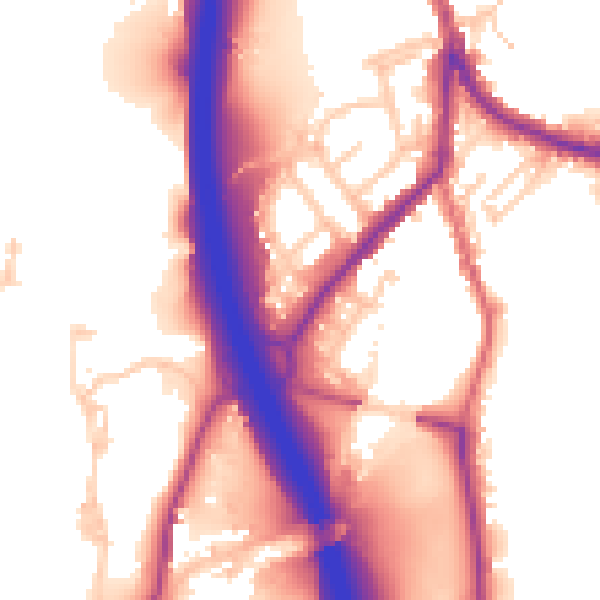Daytime road noise heatmap for BL0 0PZ