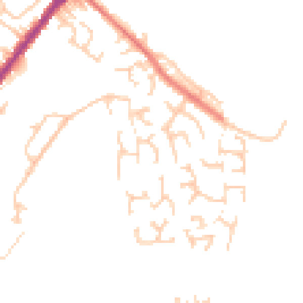 Daytime road noise heatmap for BL0 9DF