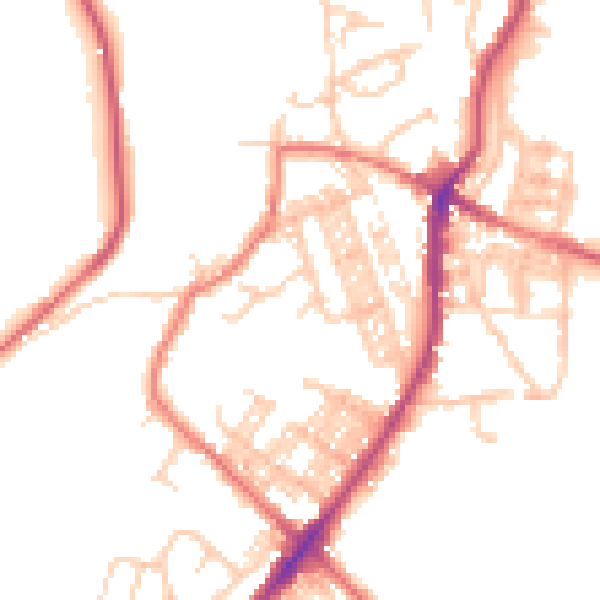 Daytime road noise heatmap for BL0 9EJ
