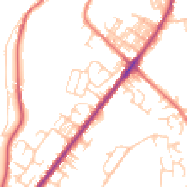 Daytime road noise heatmap for BL0 9PA