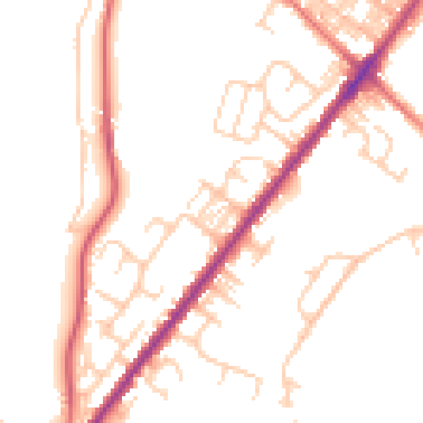 Daytime road noise heatmap for BL0 9PG