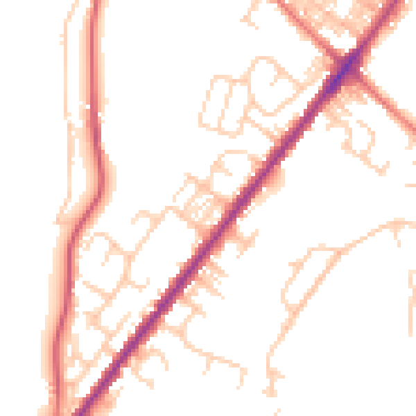 Daytime road noise heatmap for BL0 9PP