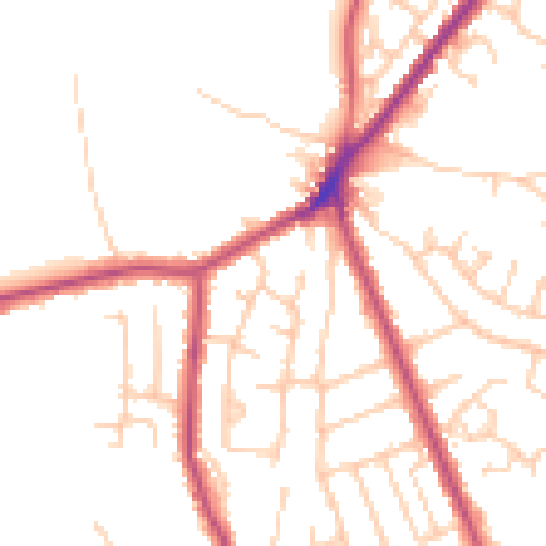Daytime road noise heatmap for BL0 9RS