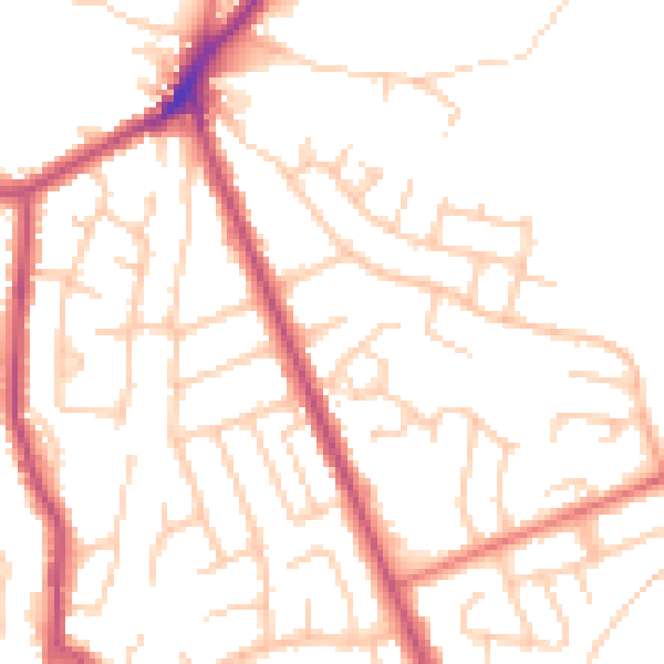 Daytime road noise heatmap for BL0 9TF