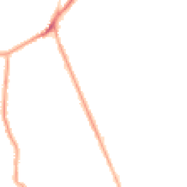 Night-time road noise heatmap for BL0 9TF