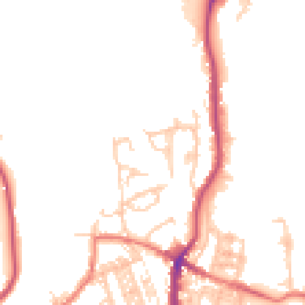 Daytime road noise heatmap for BL0 9YG