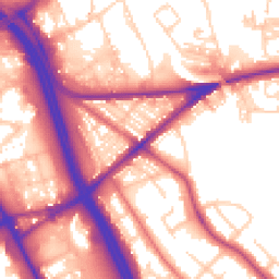 Daytime road noise heatmap for BL2 1AS