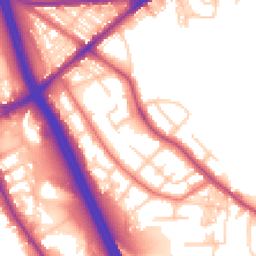 Daytime road noise heatmap for BL2 1DA