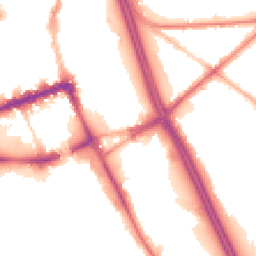 Night-time road noise heatmap for BL2 1DE