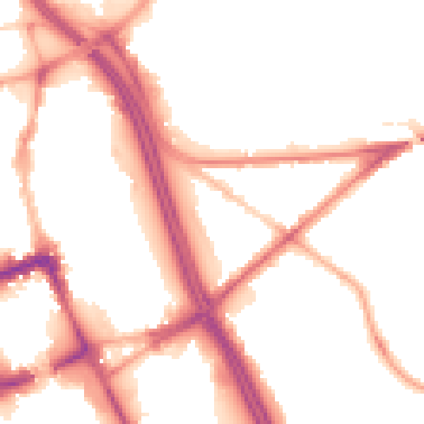 Night-time road noise heatmap for BL2 1HP