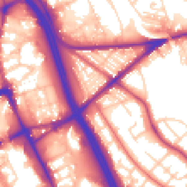 Daytime road noise heatmap for BL2 1HT