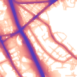Daytime road noise heatmap for BL2 1JE
