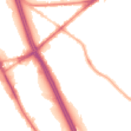 Night-time road noise heatmap for BL2 1JE