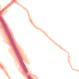 Night-time road noise heatmap for BL2 1LY