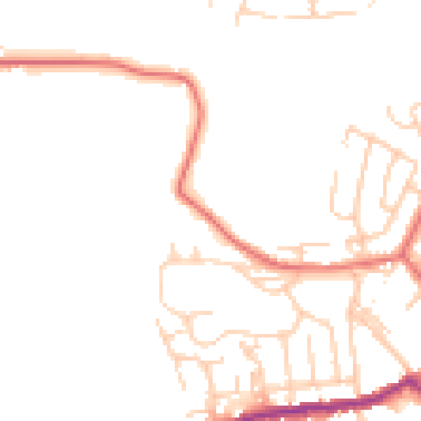 Daytime road noise heatmap for BL3 1AJ
