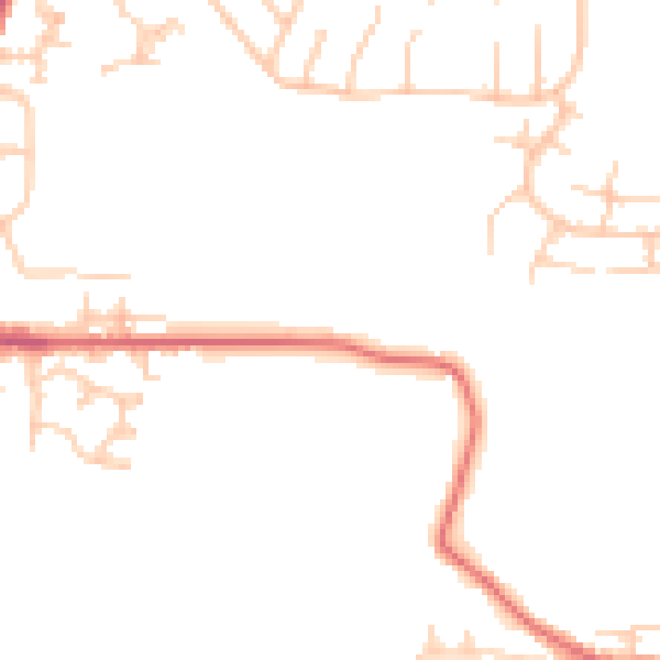 Daytime road noise heatmap for BL3 1AN