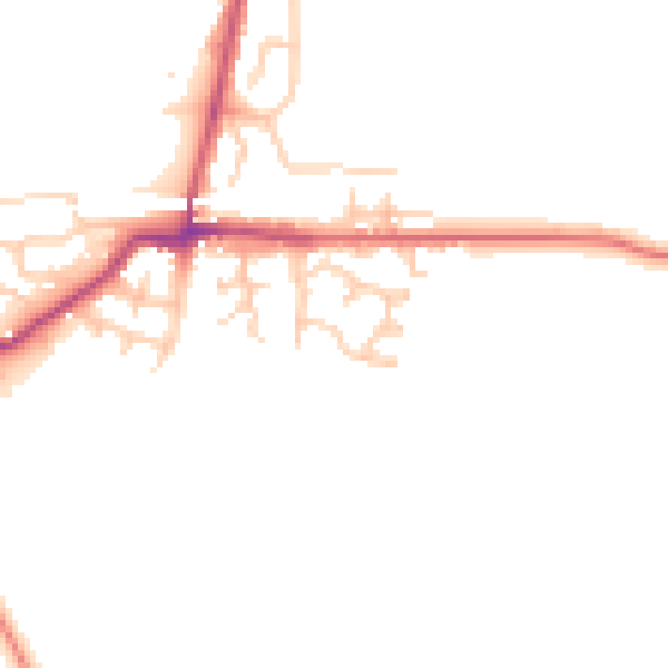 Daytime road noise heatmap for BL3 1AS