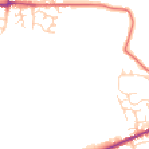 Daytime road noise heatmap for BL3 1AW