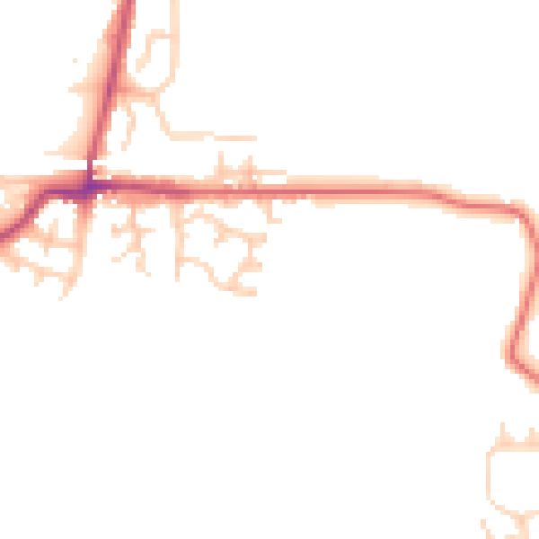Daytime road noise heatmap for BL3 1AY