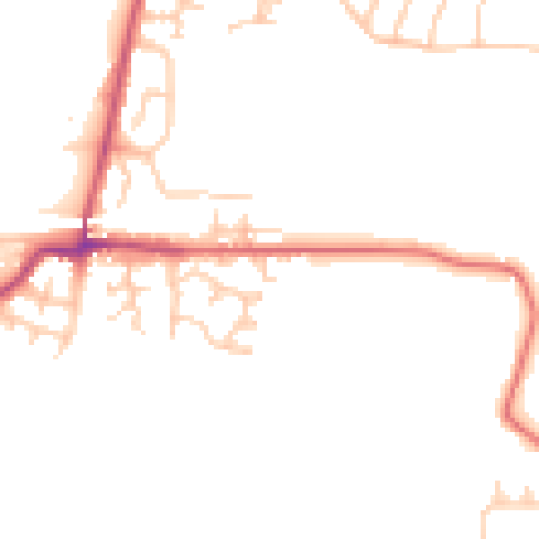 Daytime road noise heatmap for BL3 1AZ