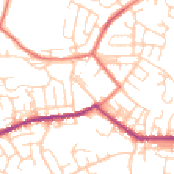 Daytime road noise heatmap for BL3 1BA