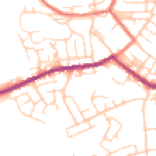 Daytime road noise heatmap for BL3 1BB
