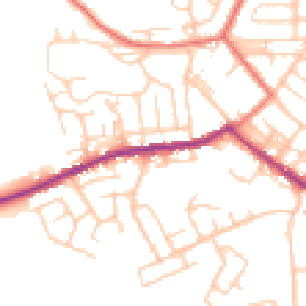 Daytime road noise heatmap for BL3 1BF