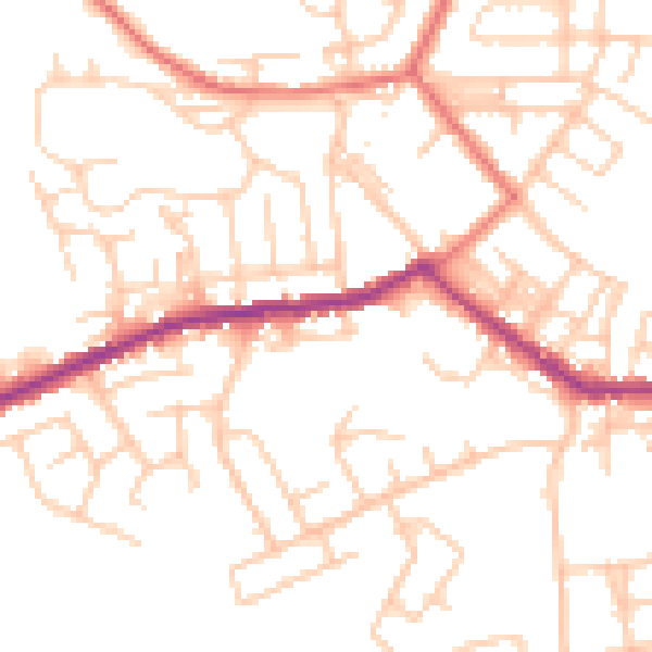 Daytime road noise heatmap for BL3 1BG