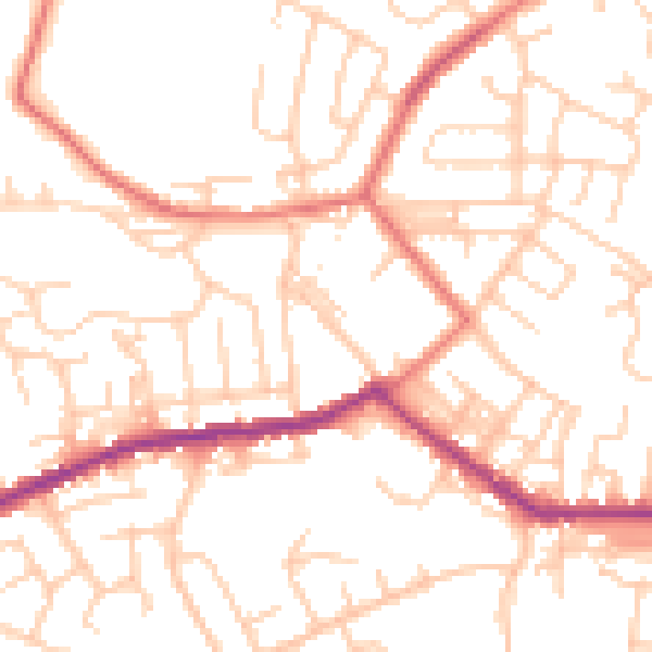 Daytime road noise heatmap for BL3 1BH