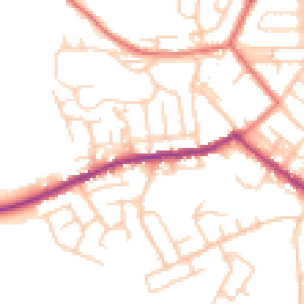 Daytime road noise heatmap for BL3 1BN
