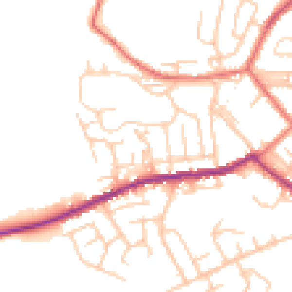 Daytime road noise heatmap for BL3 1BU