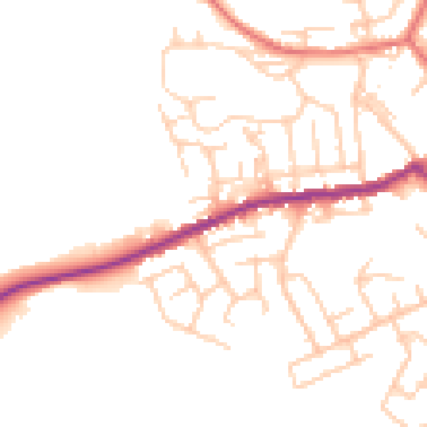 Daytime road noise heatmap for BL3 1BW