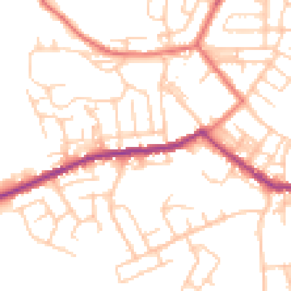 Daytime road noise heatmap for BL3 1BX