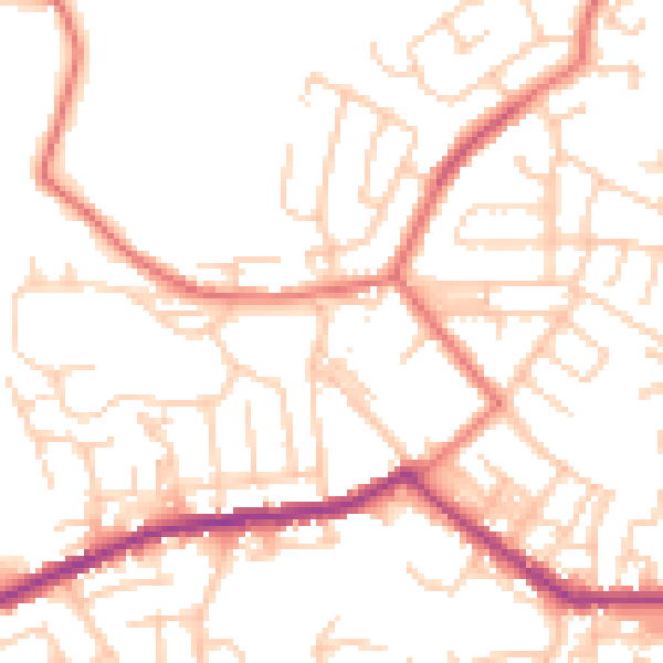 Daytime road noise heatmap for BL3 1DA