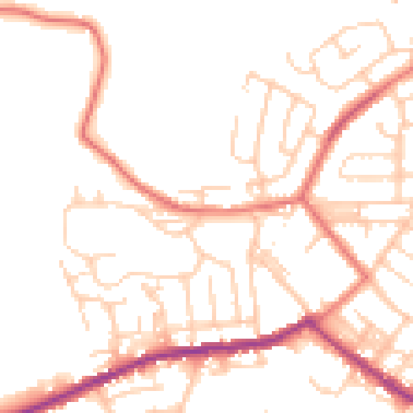 Daytime road noise heatmap for BL3 1DB