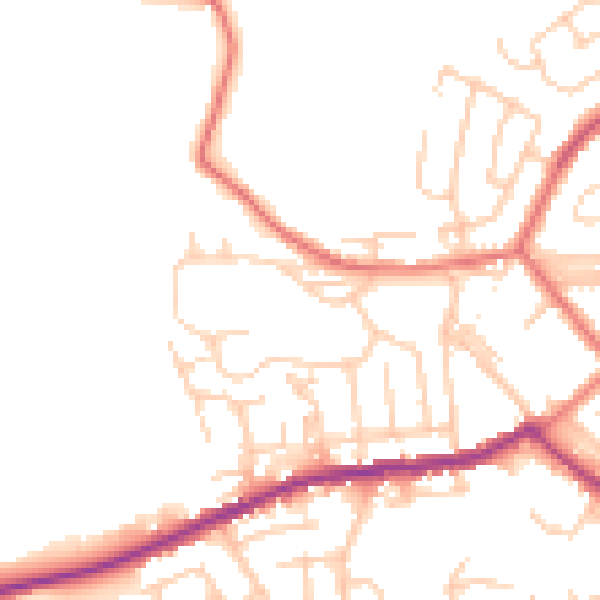 Daytime road noise heatmap for BL3 1DE