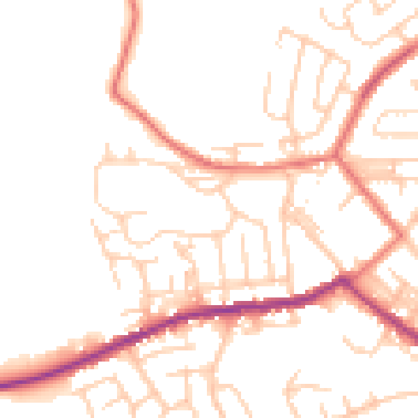 Daytime road noise heatmap for BL3 1DG