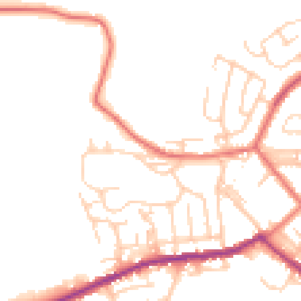 Daytime road noise heatmap for BL3 1DH